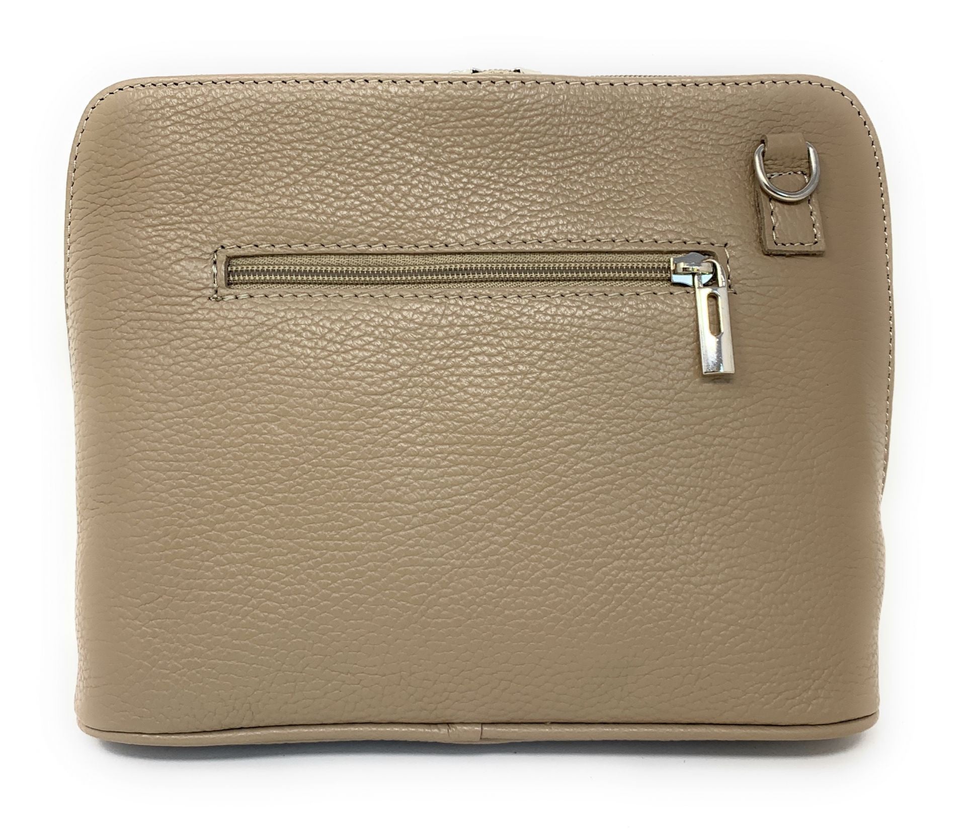 Sac à main en cuir italien grainé MAMMA MIA Taupe foncé