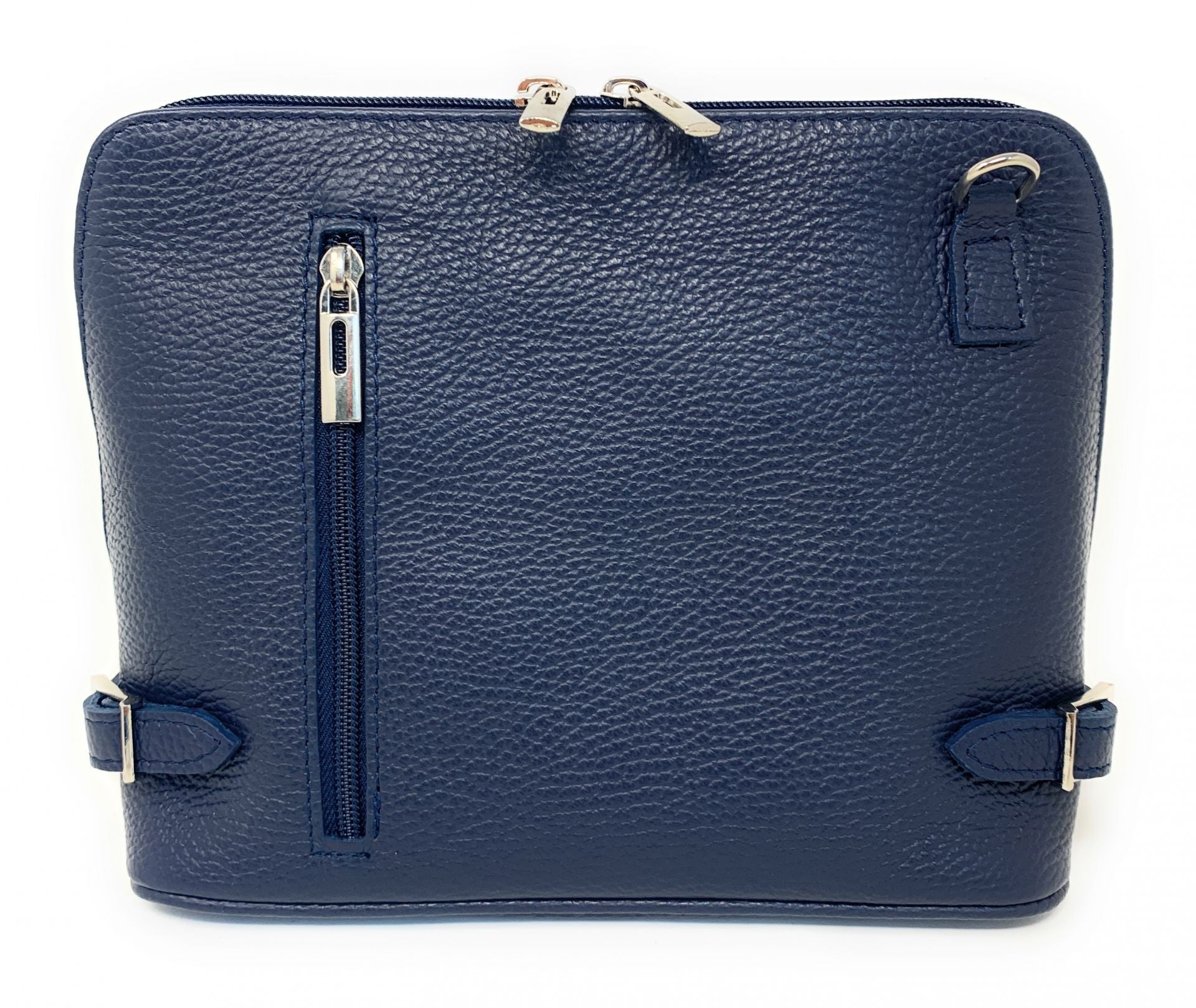 Sac à main en cuir italien grainé MAMMA MIA Bleu marine