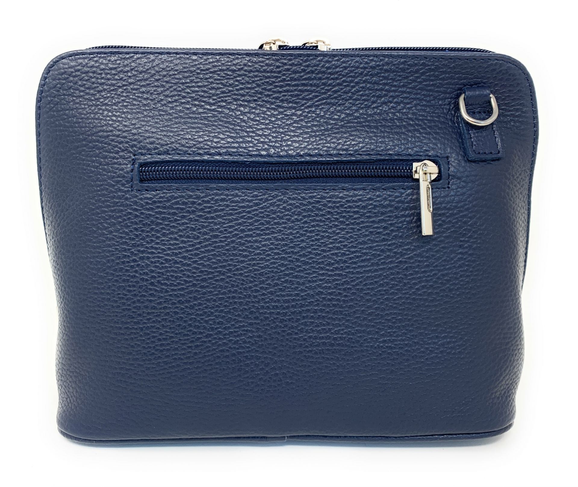 Sac à main en cuir italien grainé MAMMA MIA Bleu marine