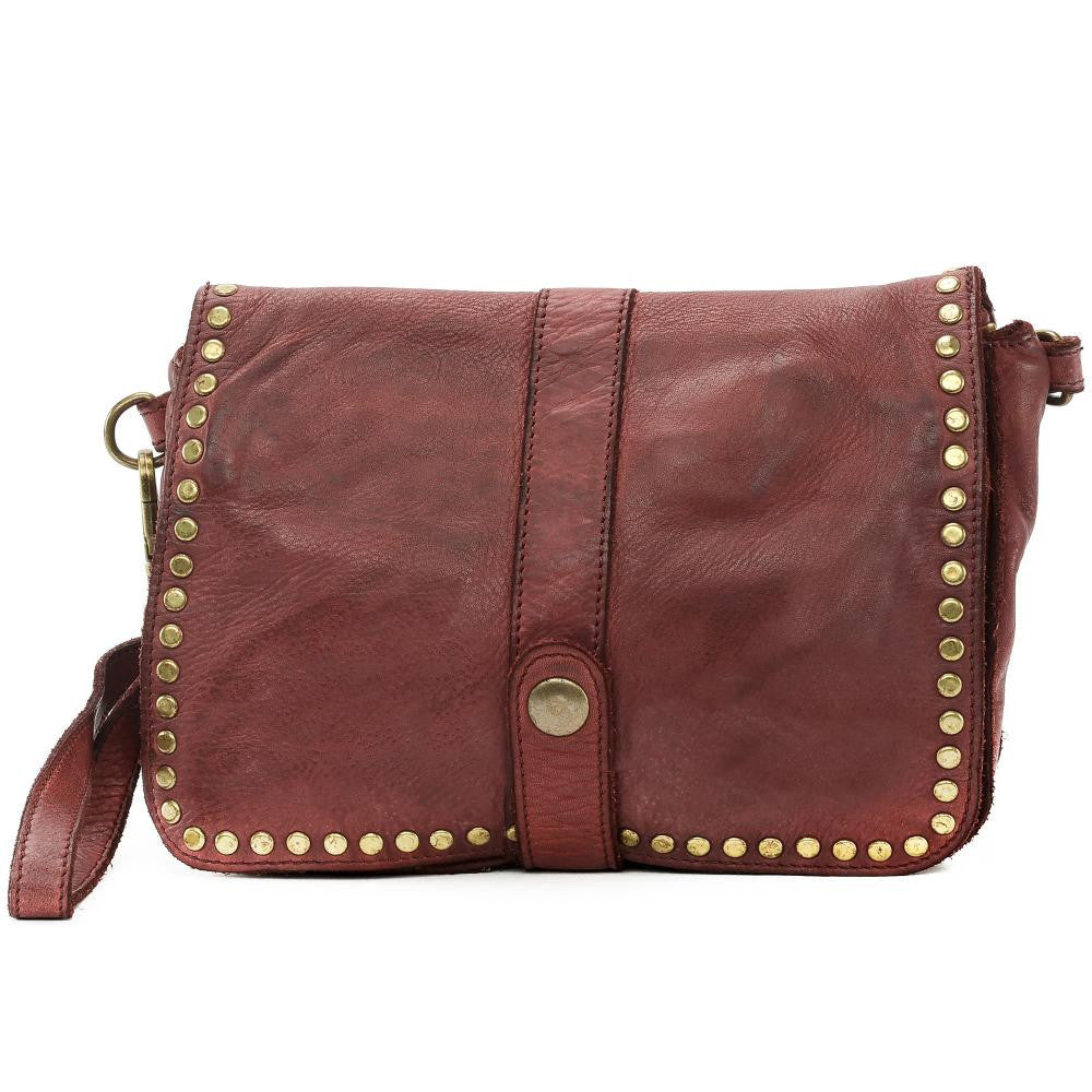 Sac besace à bandoulière en cuir vintage MISS SHAN Rouge foncé