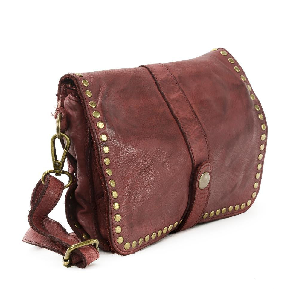 Sac besace à bandoulière en cuir vintage MISS SHAN Rouge foncé