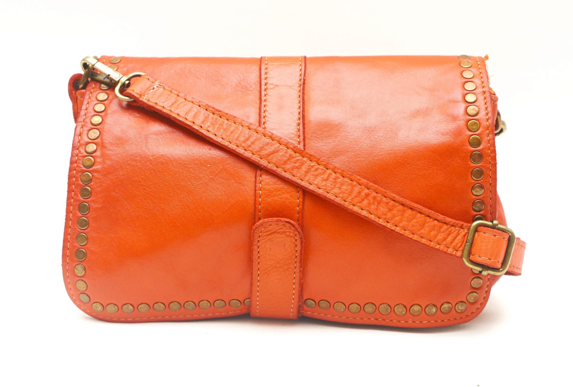 Sac besace à bandoulière en cuir vintage MISS SHAN Orange
