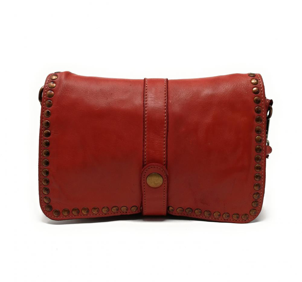 Sac besace à bandoulière en cuir vintage MISS SHAN Rouge garance