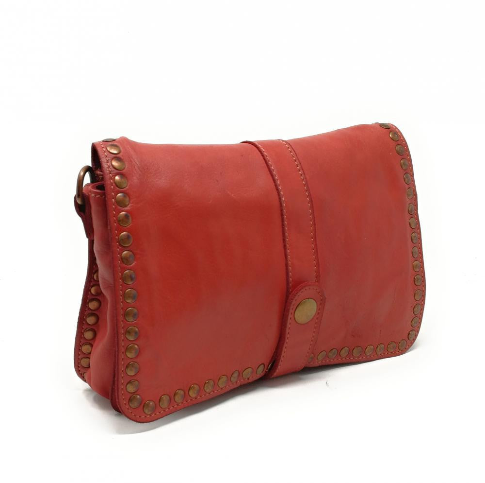 Sac besace à bandoulière en cuir vintage MISS SHAN Rouge garance