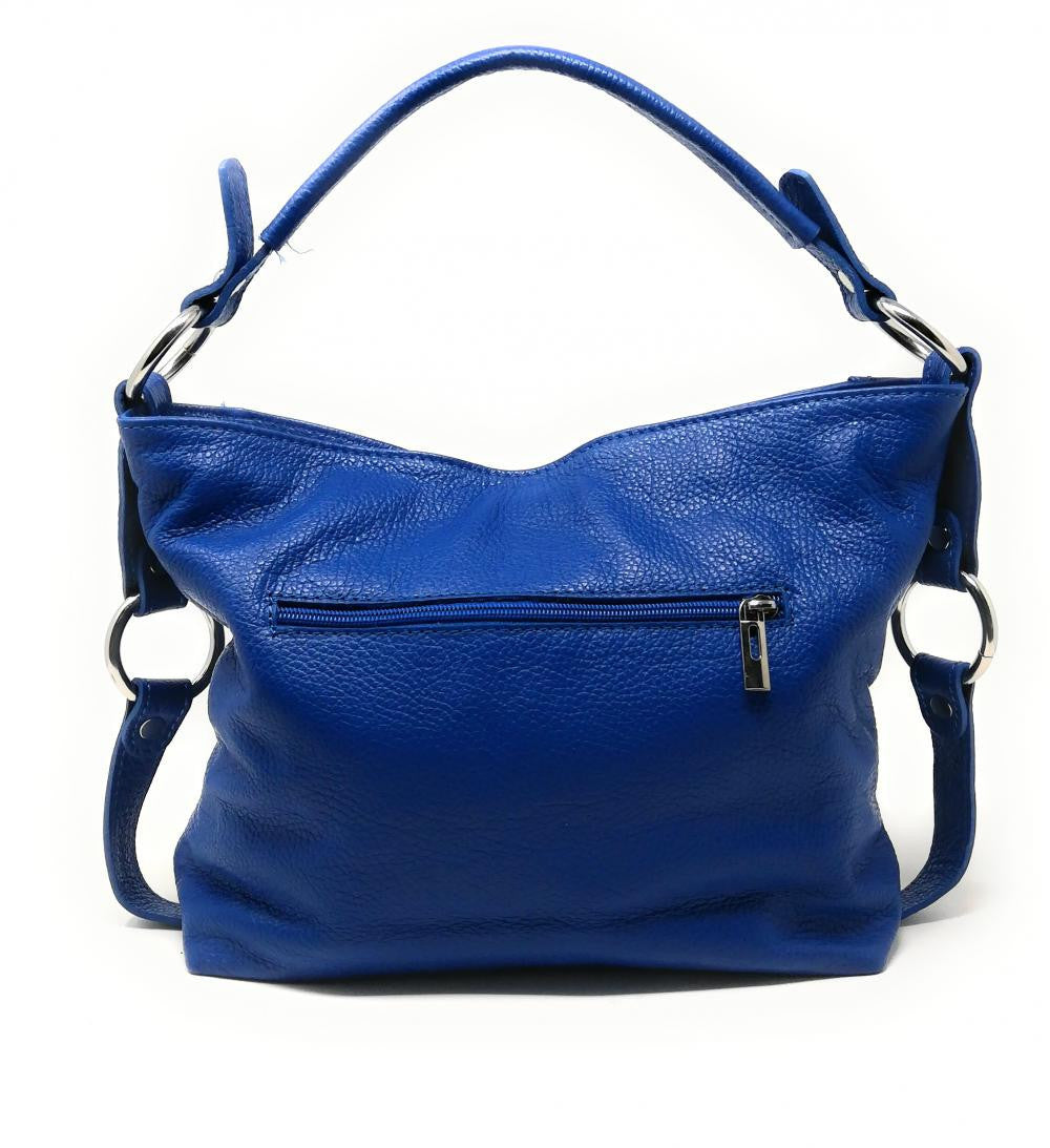 Sac à main en cuir grainé HUIT Bleu roi