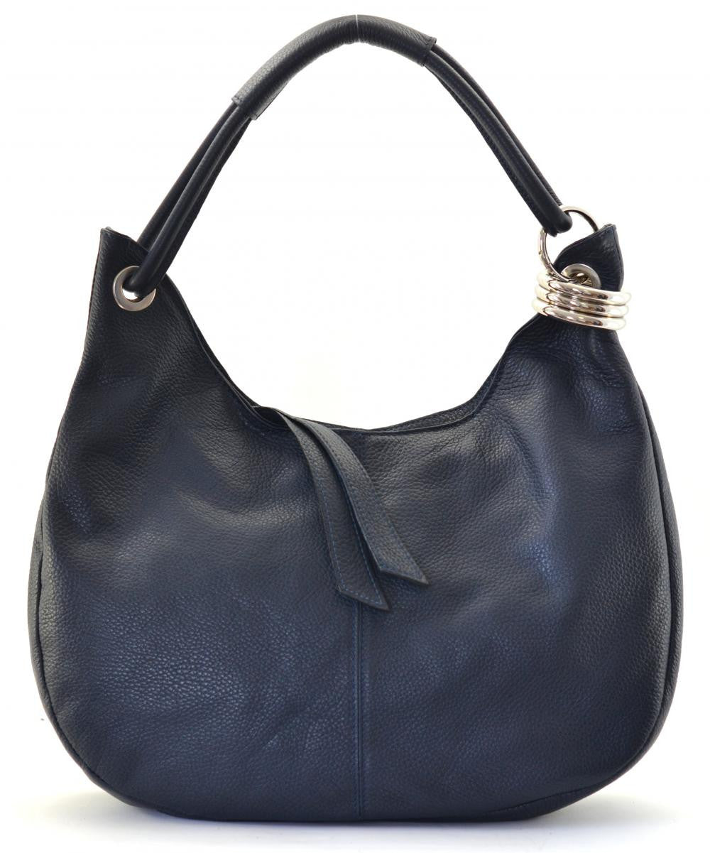Sac à main en cuir grainé SAMOA Bleu marine
