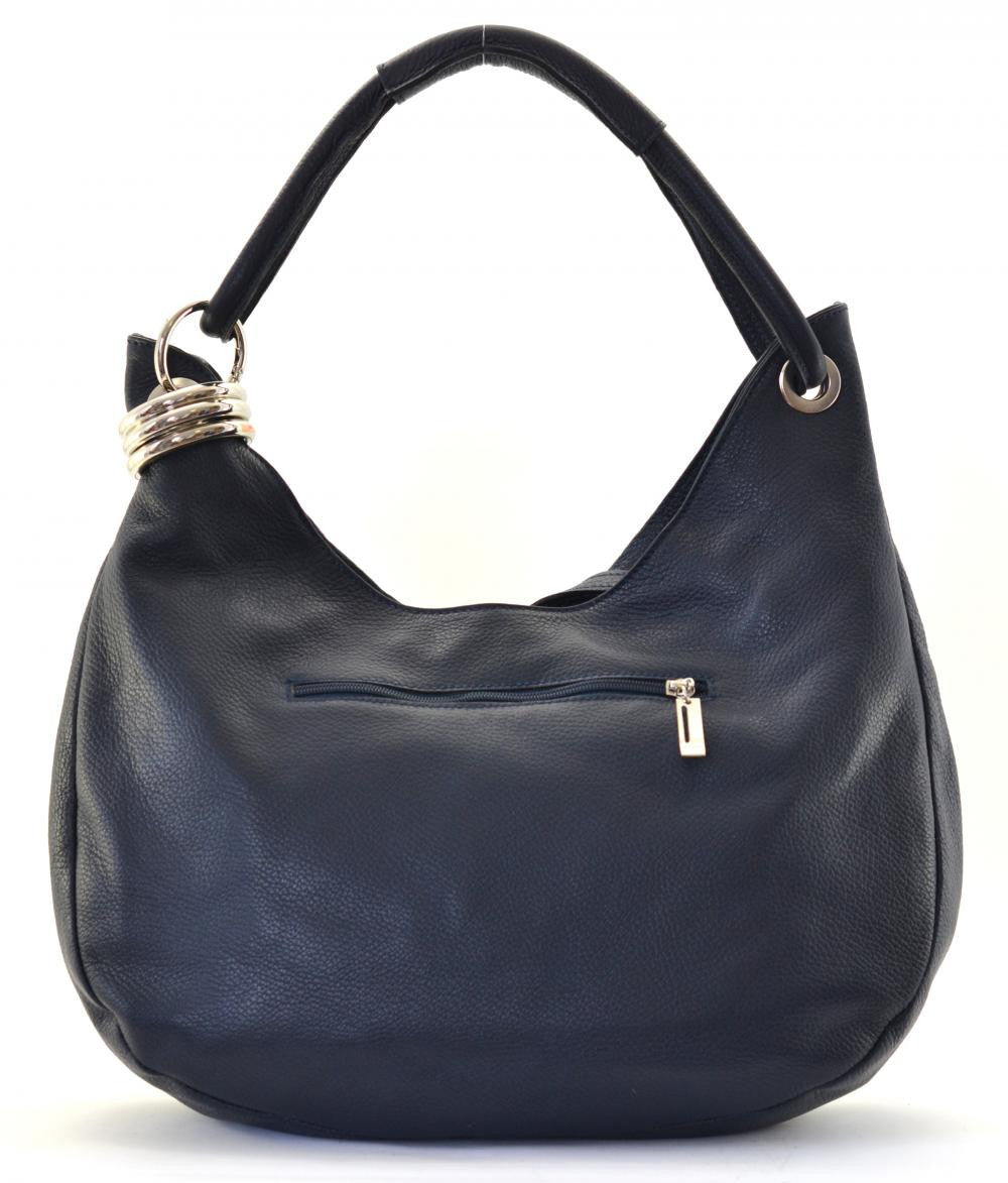 Sac à main en cuir grainé SAMOA Bleu marine