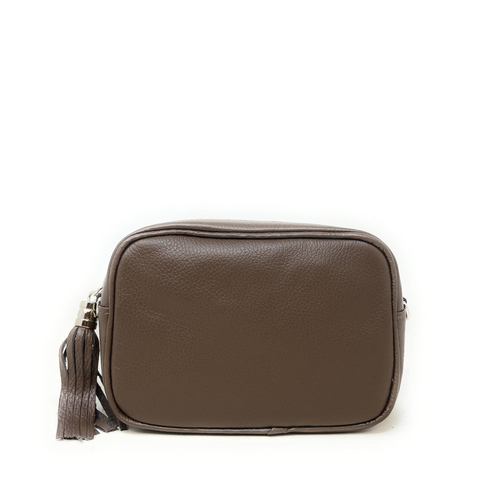 Sac à main en cuir grainé SEVILLE Taupe foncé