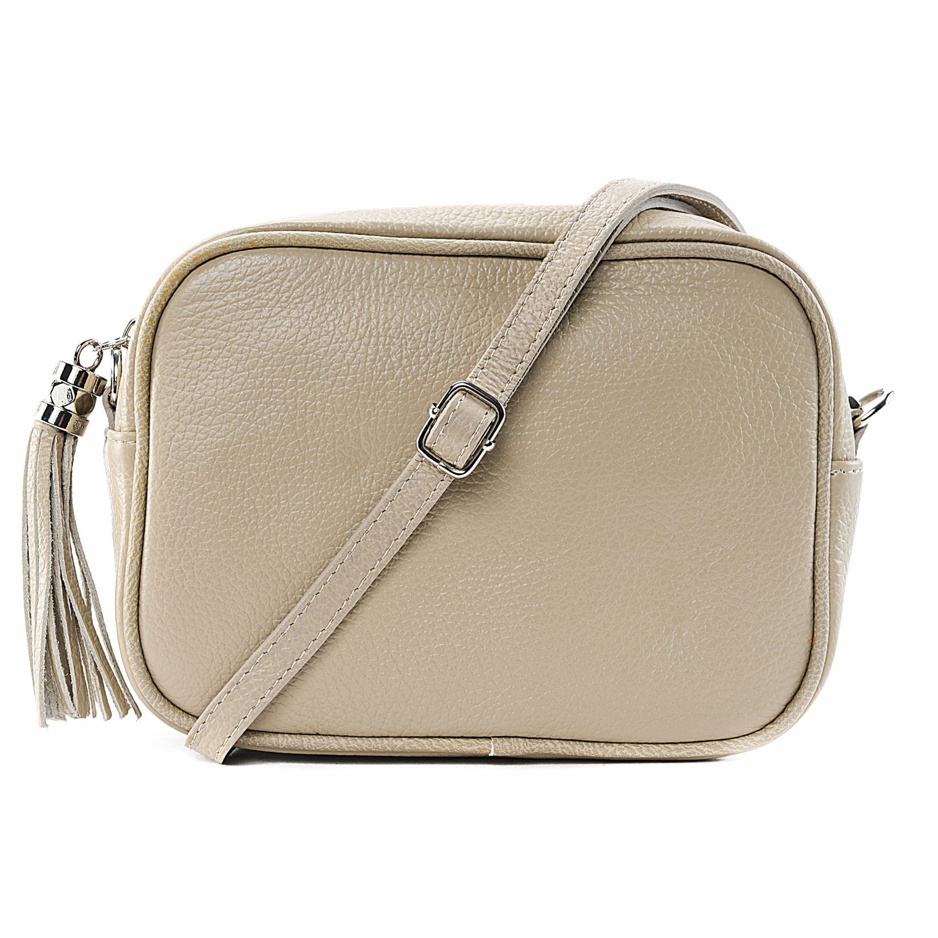 Sac à main en cuir grainé SEVILLE Taupe clair