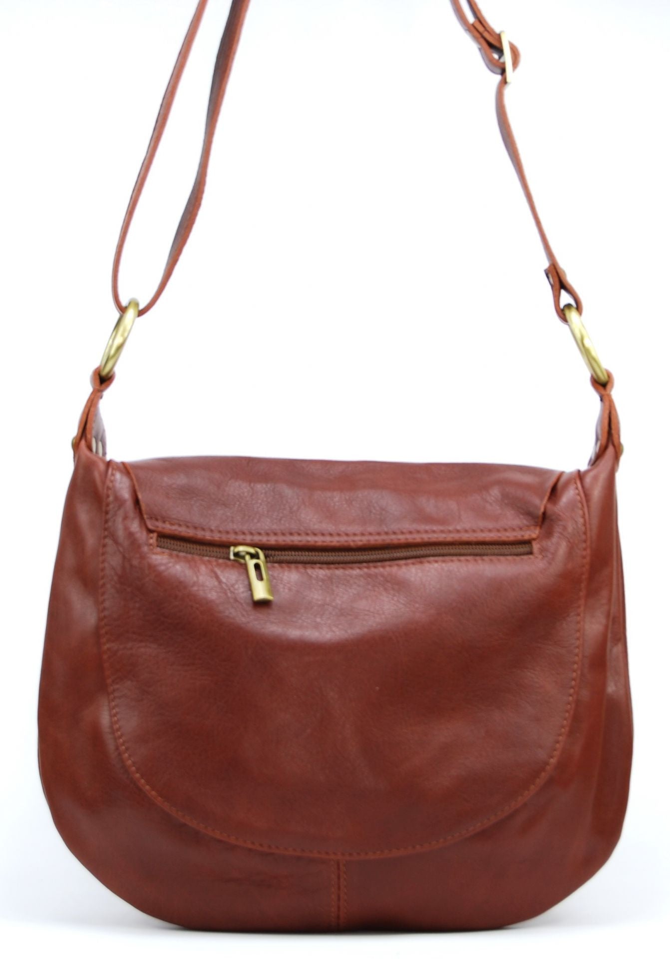 Sac besace en cuir lisse LITTLE PERLA Rouge foncé