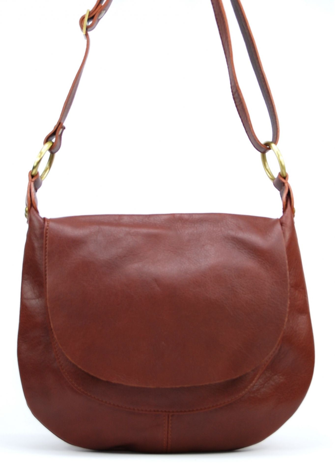 Sac besace en cuir lisse LITTLE PERLA Rouge foncé