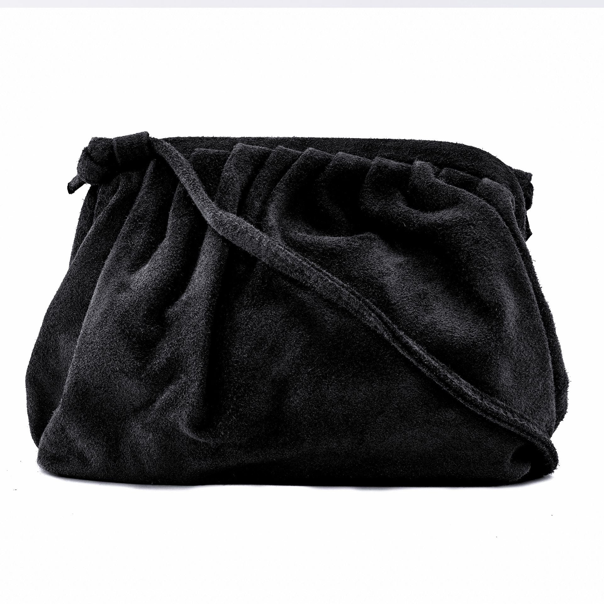 Sac à main pouch en croûte de cuir BRASILIA Noir