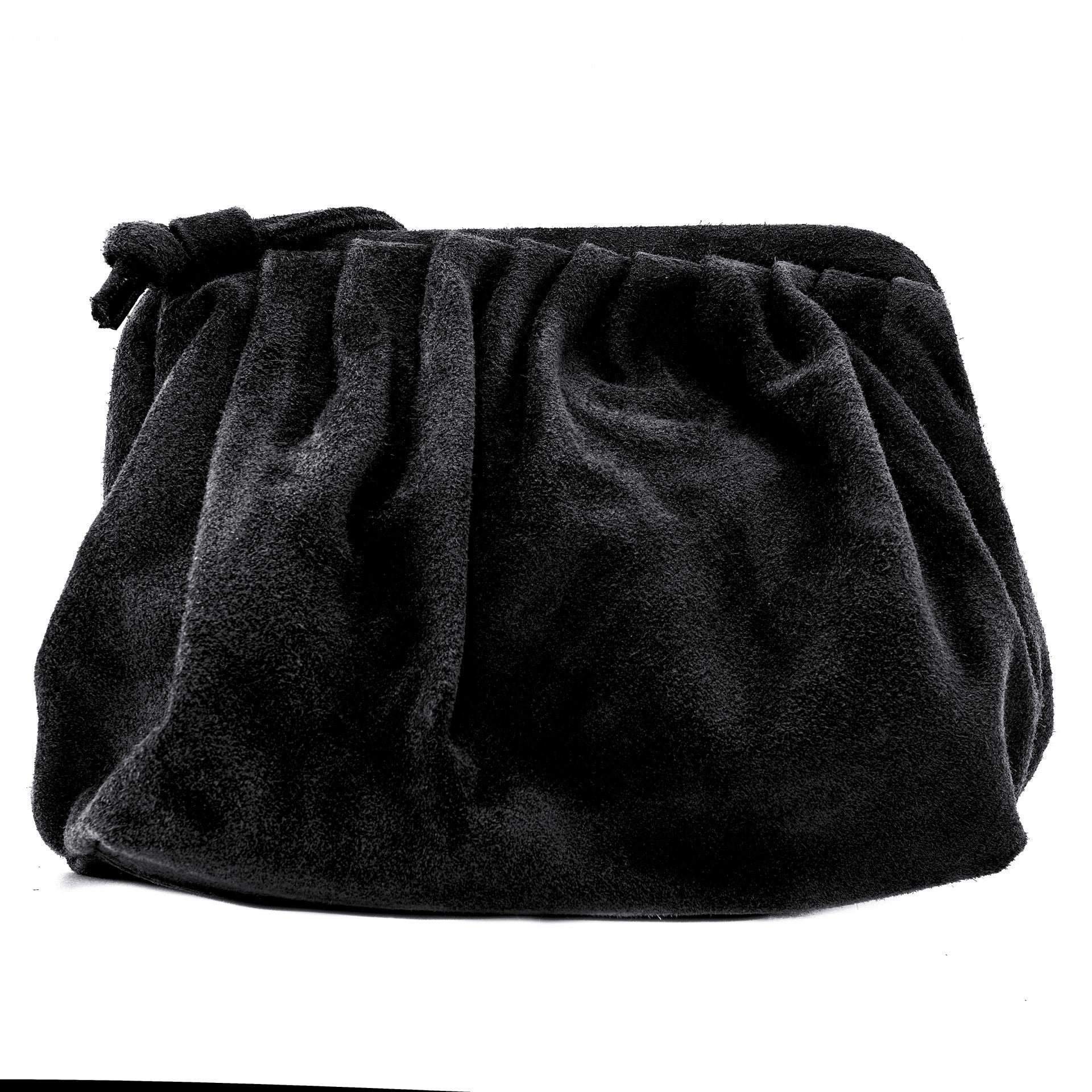 Sac à main pouch en croûte de cuir BRASILIA Noir