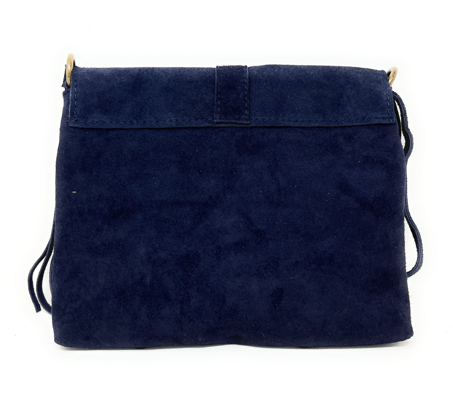 Sac à main en croûte de cuir PARAISO Bleu marine