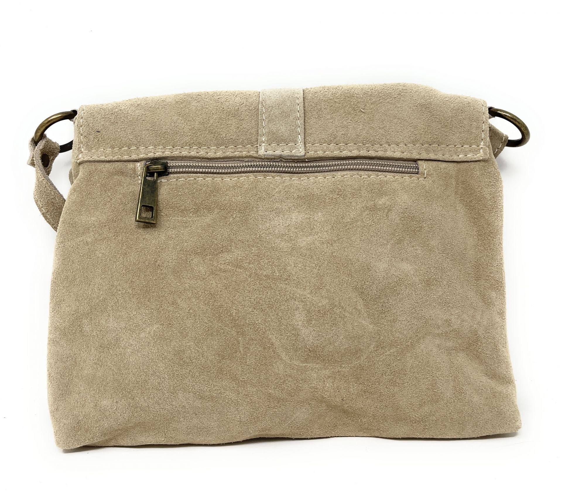 Sac à main en croûte de cuir PARAISO Taupe clair
