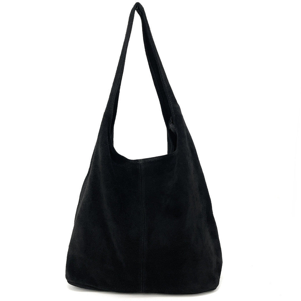 Sac à main de forme HOBO en croûte de cuir EVA Noir