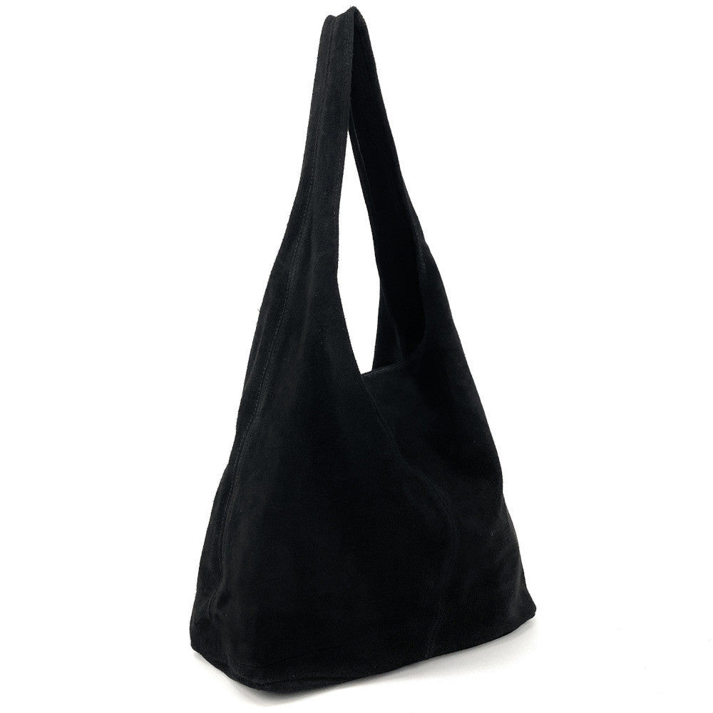 Sac à main de forme HOBO en croûte de cuir EVA Noir