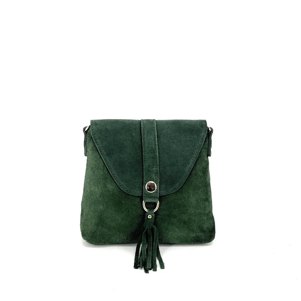 Sac besace en croûte de cuir KIONA Vert forêt