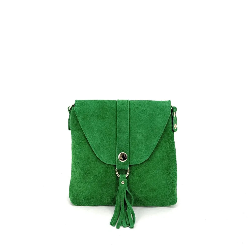 Sac besace en croûte de cuir KIONA Vert anglais