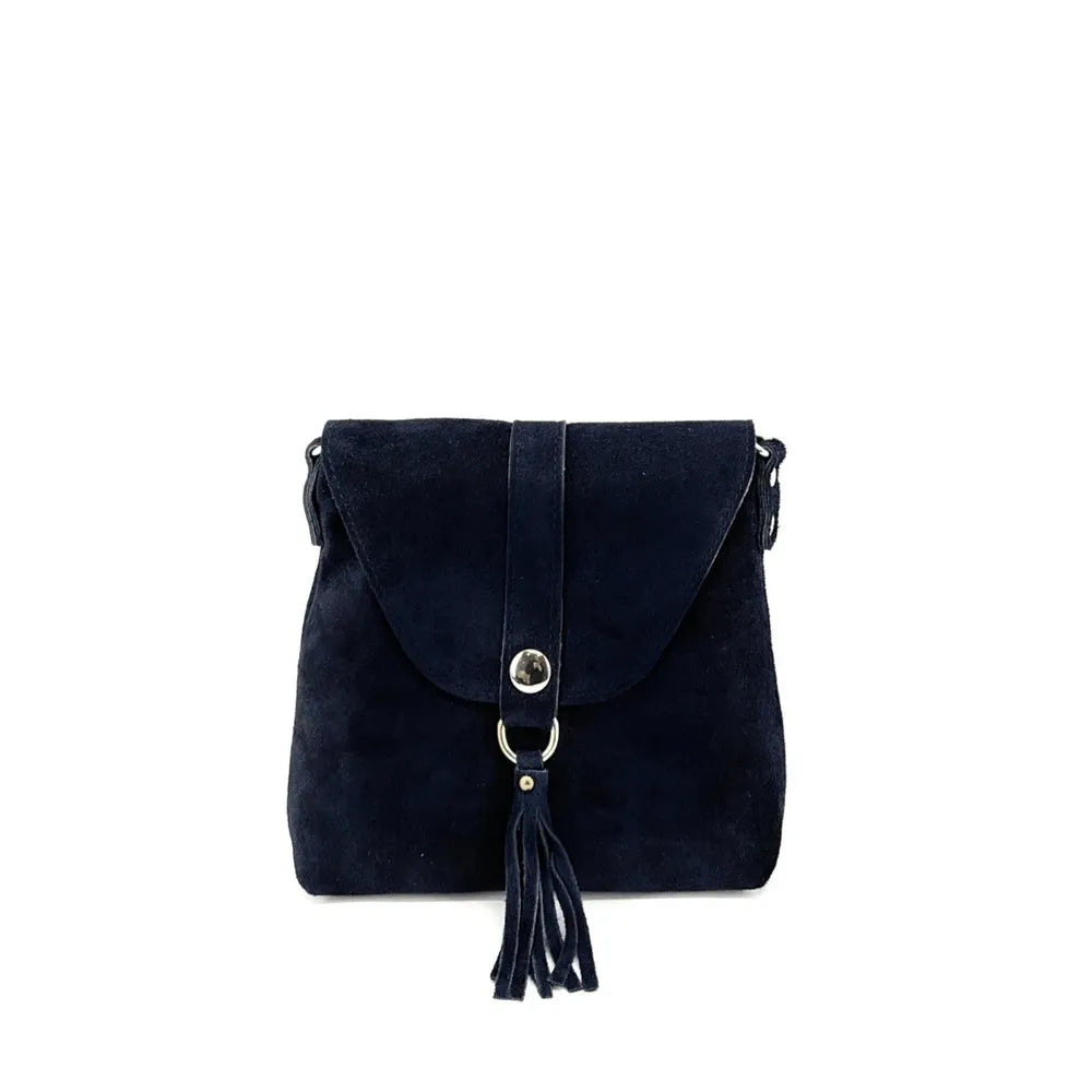 Sac besace en croûte de cuir KIONA Bleu marine