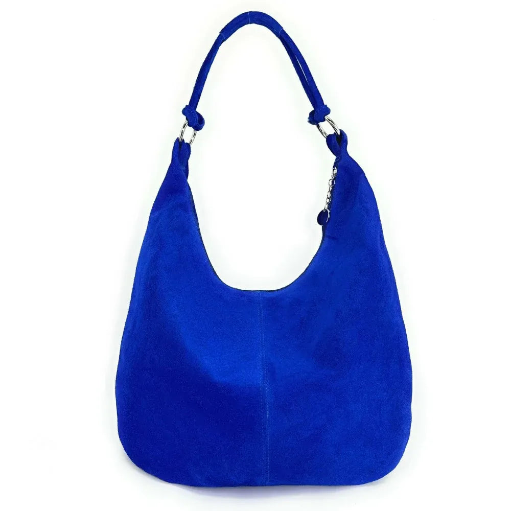 Sac à main en croûte de cuir LOVE Bleu roi