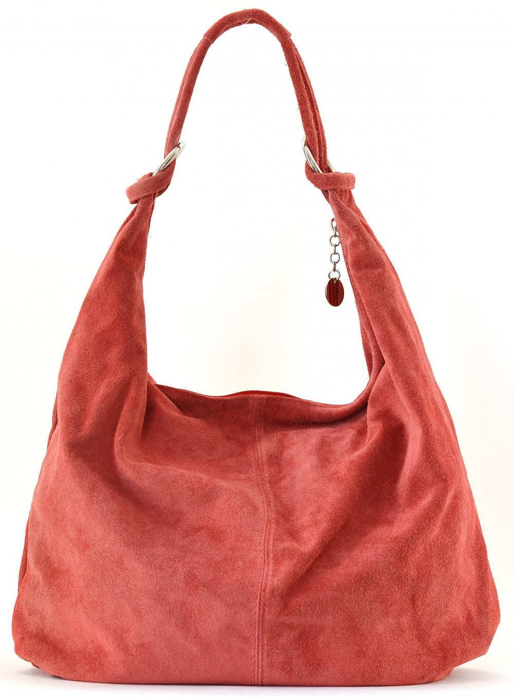 Sac à main en croûte de cuir LOVE Rose corail