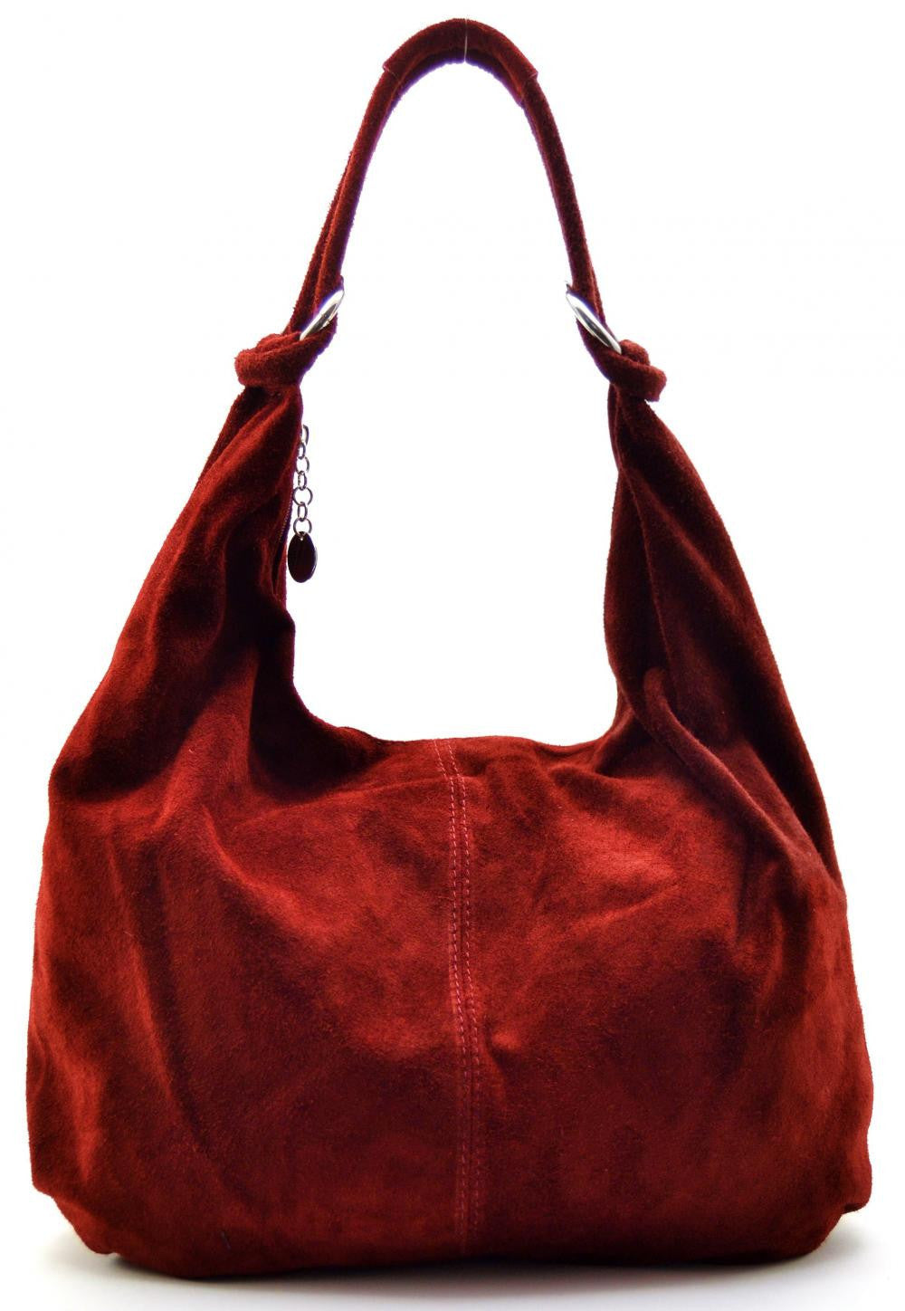Sac à main en croûte de cuir LOVE Rouge bordeaux