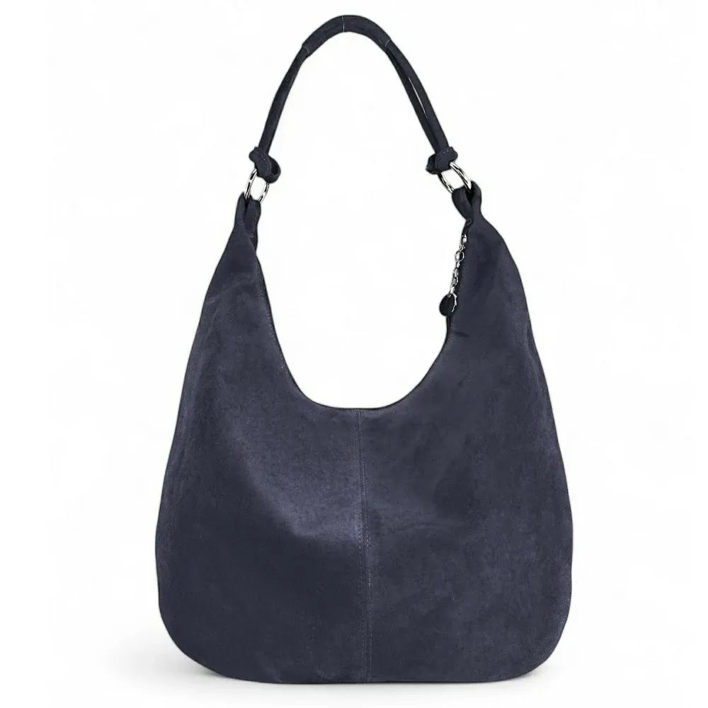 Sac à main en croûte de cuir LOVE Bleu marine