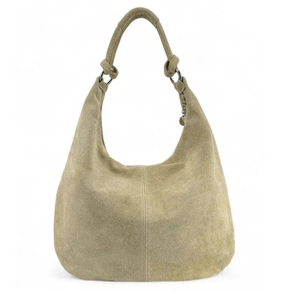 Sac à main en croûte de cuir LOVE Taupe clair