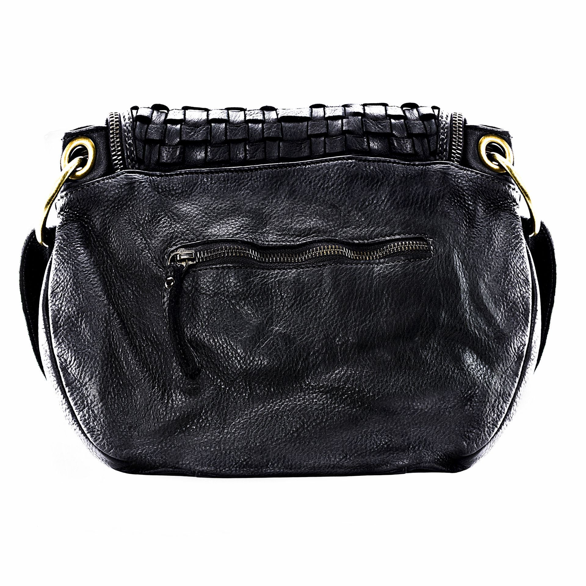 Sac besace en cuir vintage MISS BAYE Noir