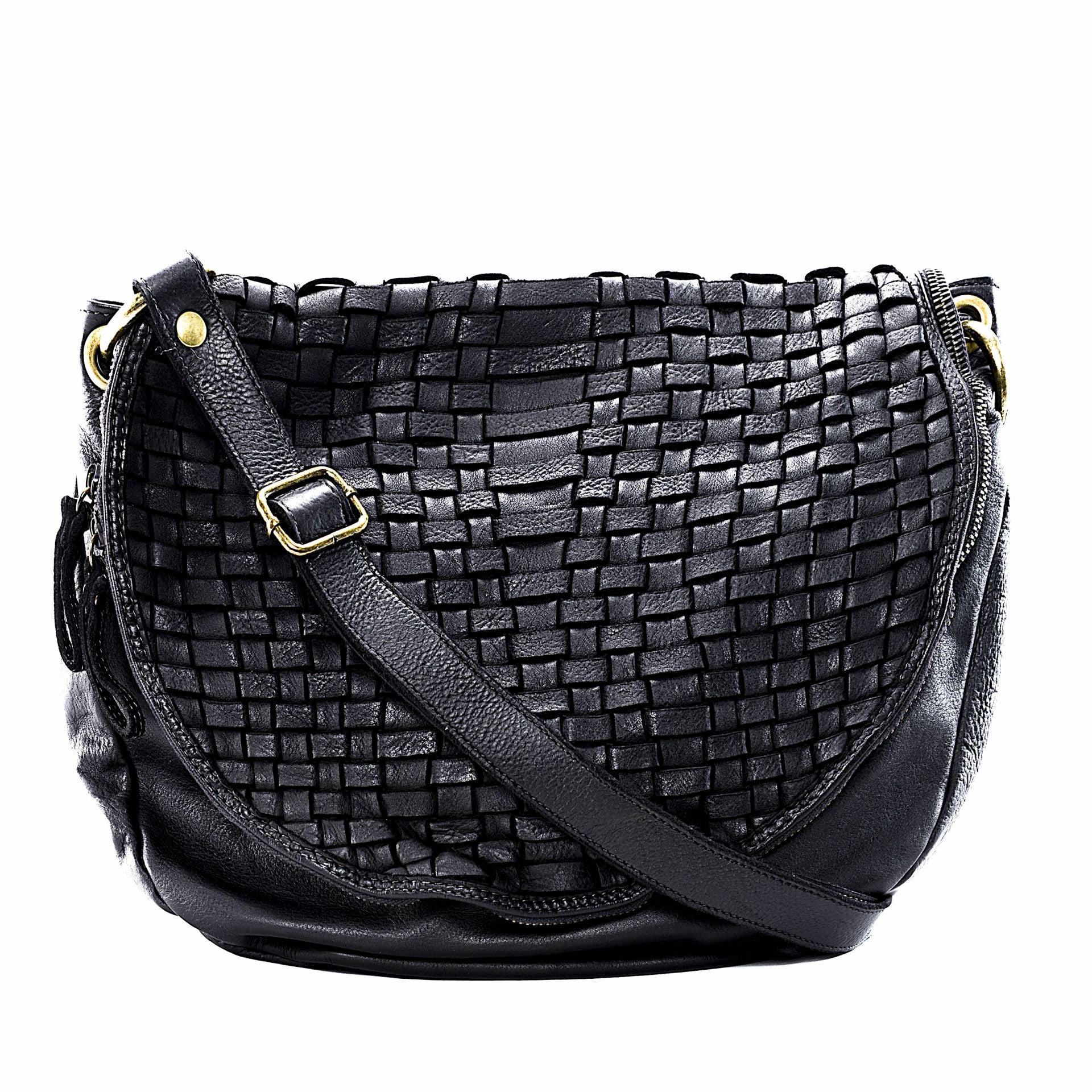 Sac besace en cuir vintage MISS BAYE Noir