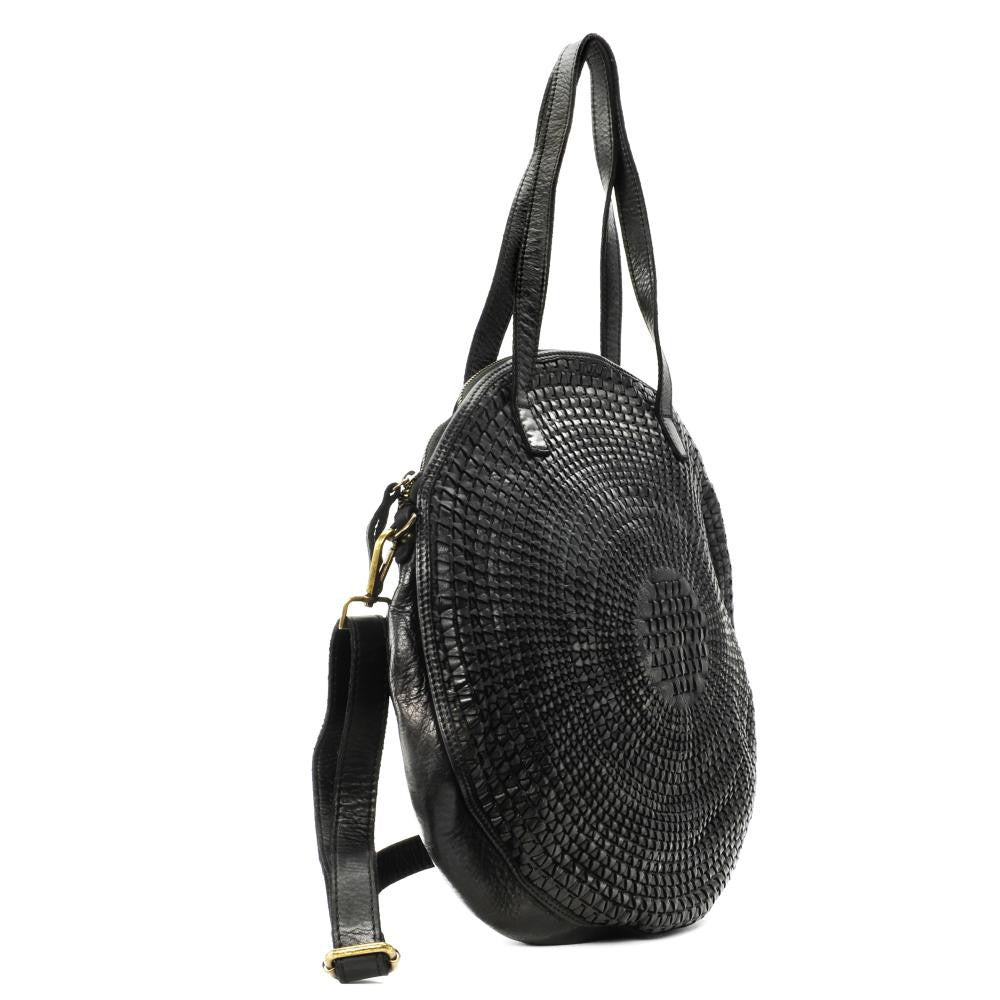 Sac rond porté épaule en cuir vintage MISS JLO Noir