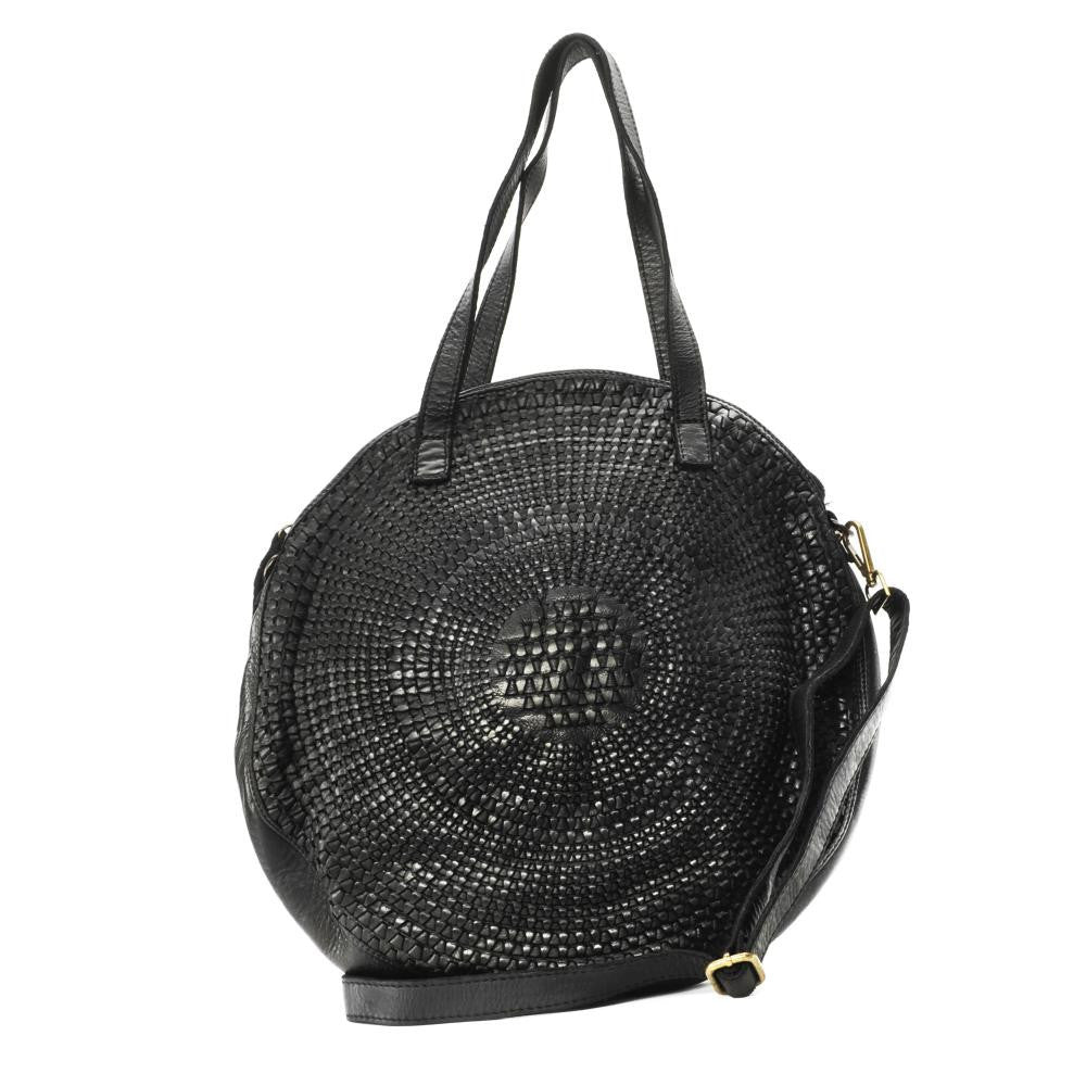 Sac rond porté épaule en cuir vintage MISS JLO Noir