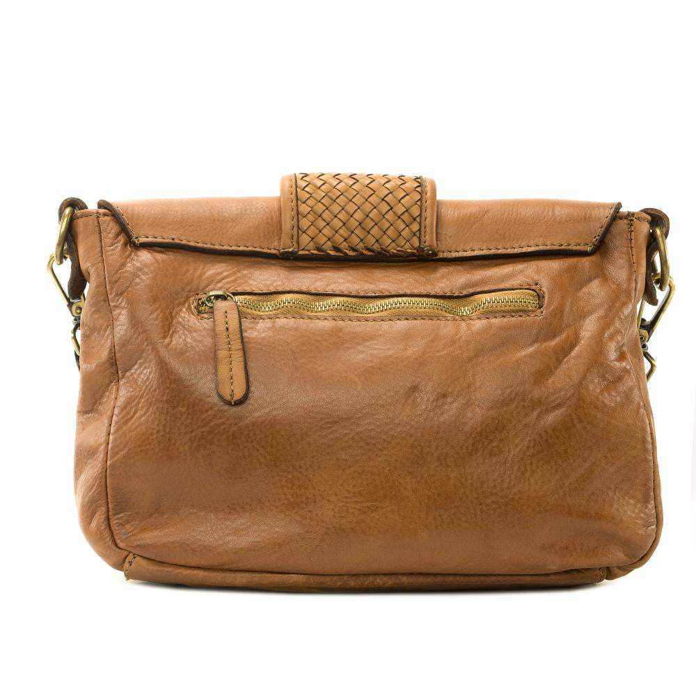 Sac à main en cuir vintage MISS LOIS Cognac