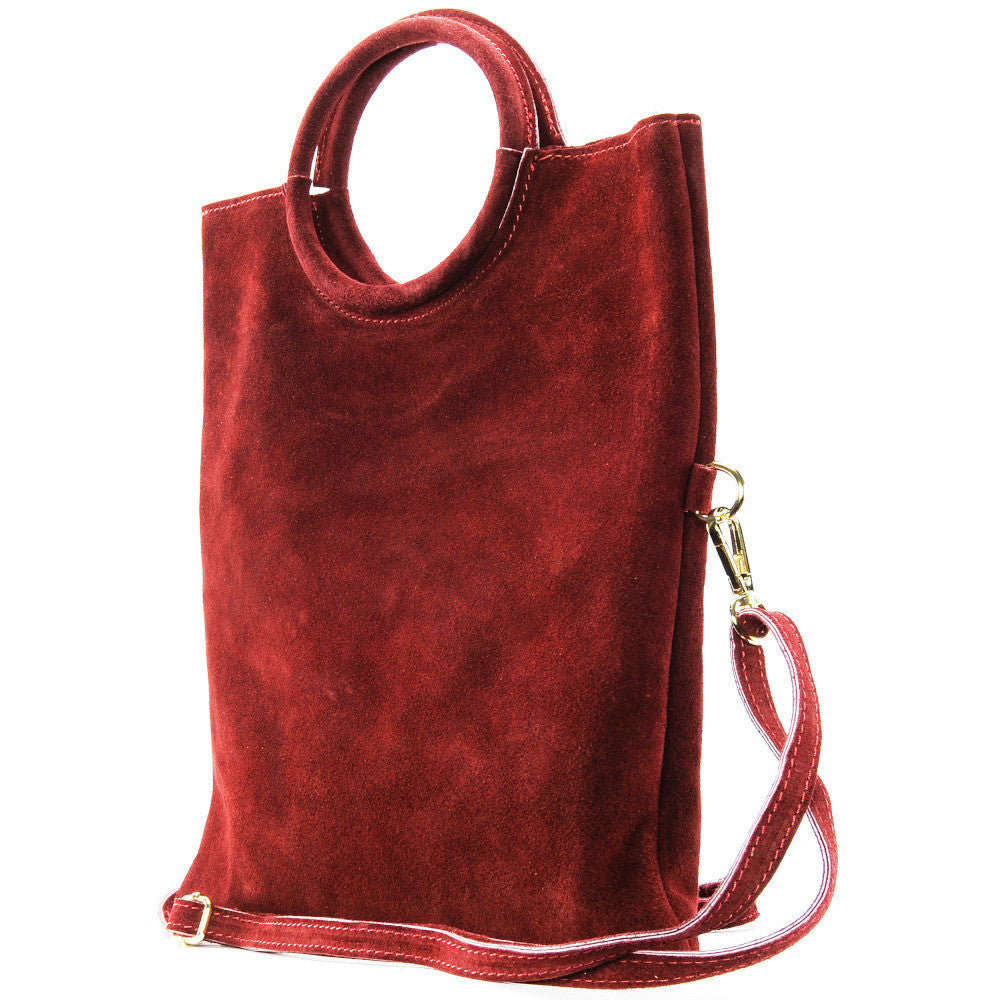 Sac à main en croûte de cuir CHARLOTTE Rouge foncé