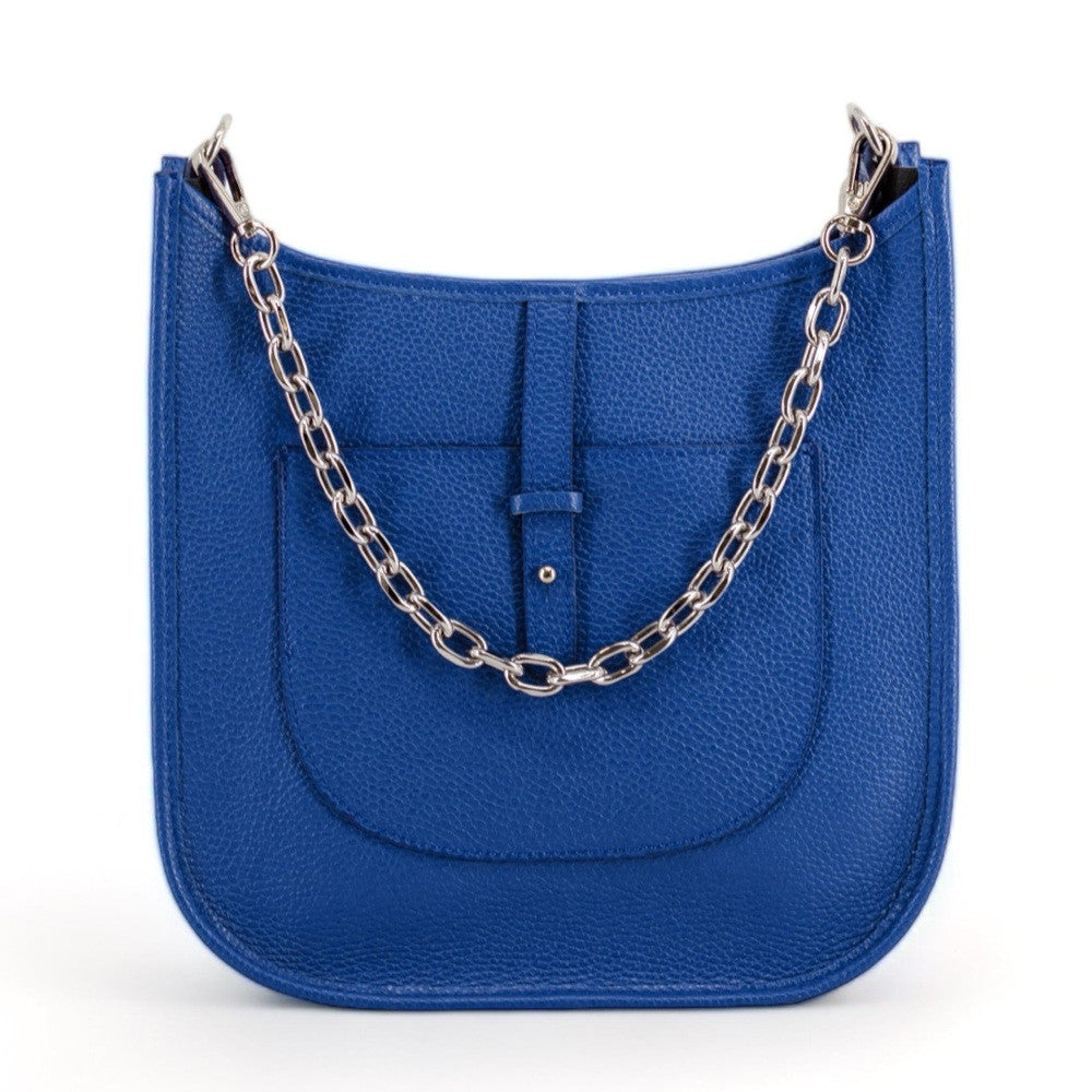 Sac à main hobo en cuir grainé CYBELE Bleu roi