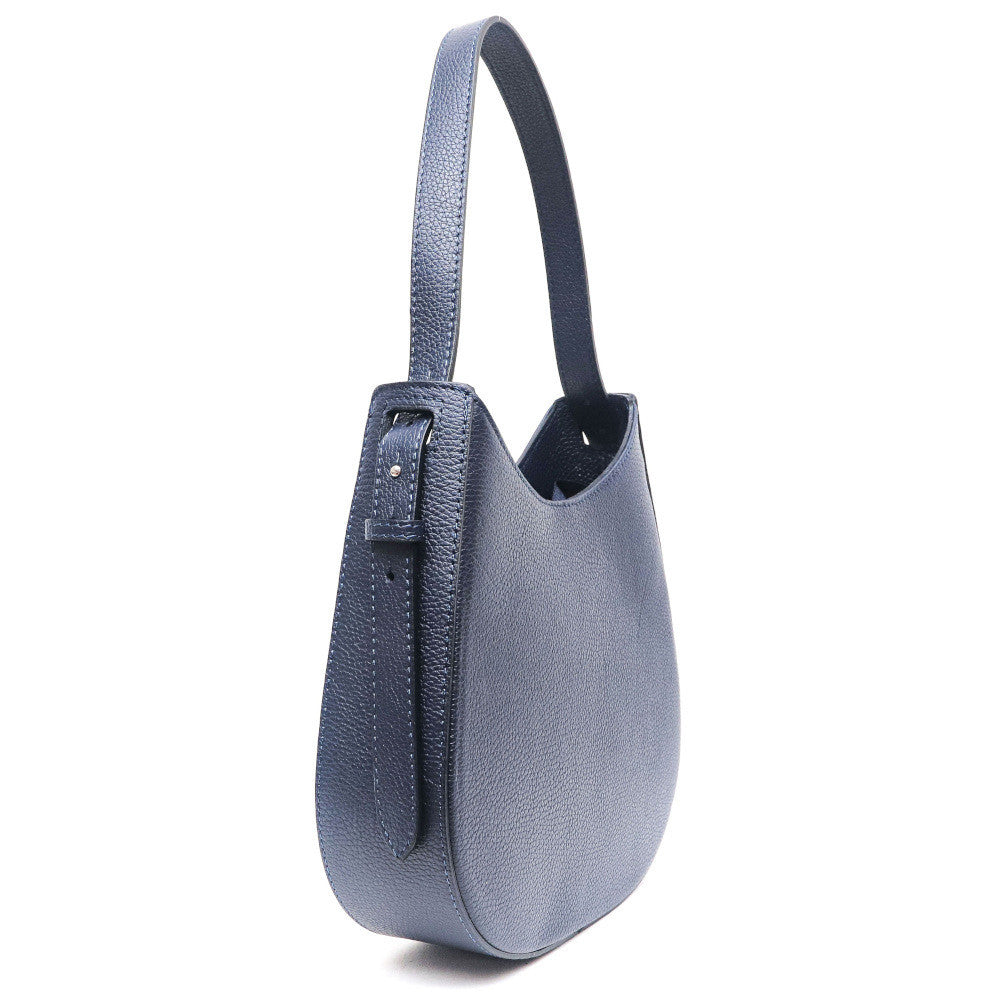 Sac HOBO en cuir grainé ESTHER Bleu marine