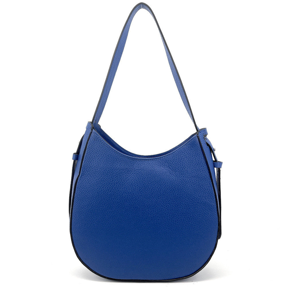 Sac HOBO en cuir grainé ESTHER Bleu roi