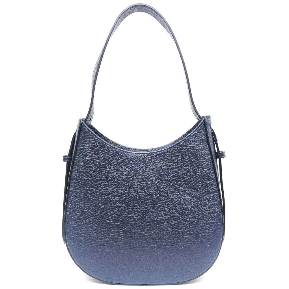 Sac HOBO en cuir grainé ESTHER Bleu marine