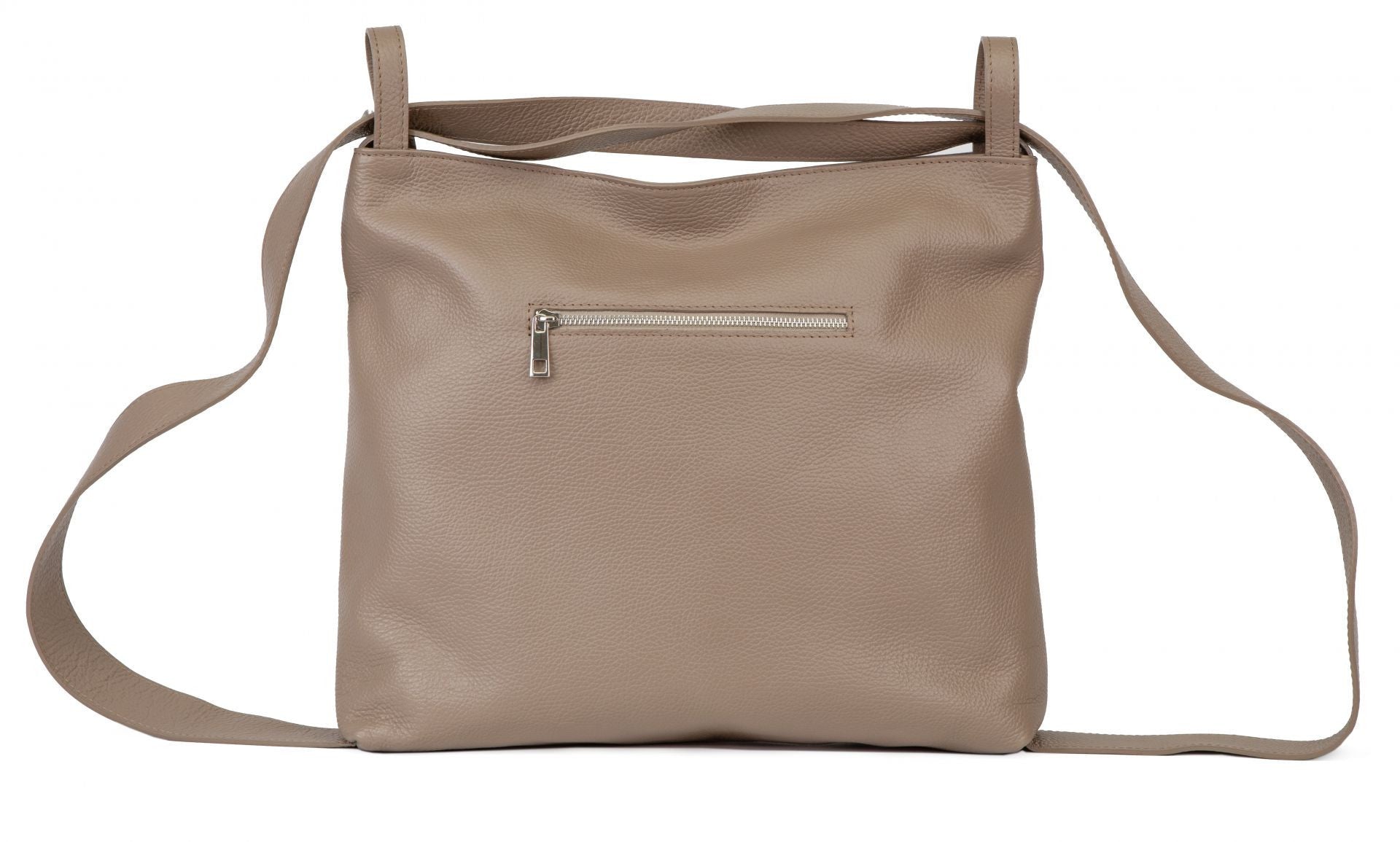 Sac à main sac à dos en cuir grainé SOHO Taupe clair