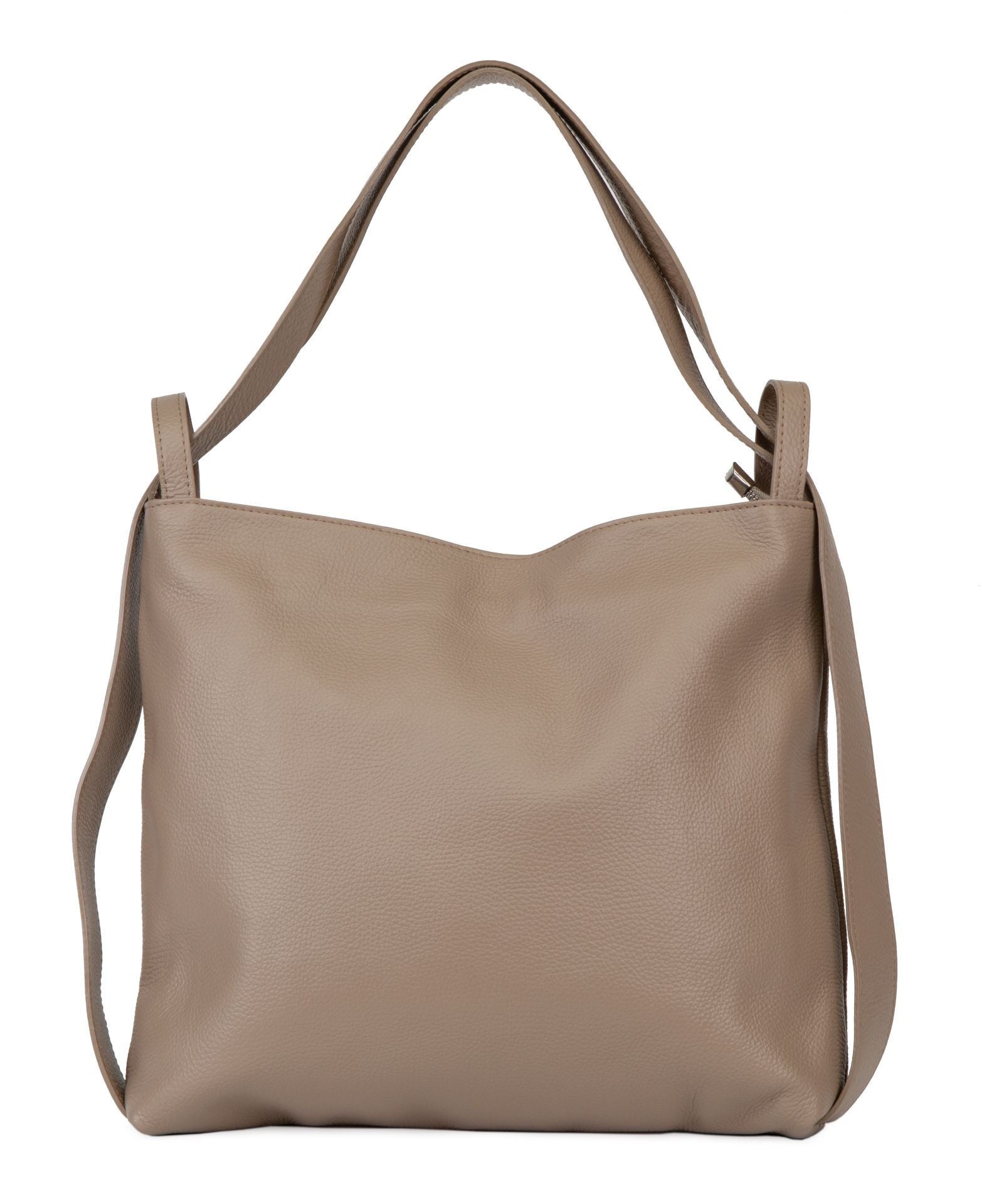 Sac à main sac à dos en cuir grainé SOHO Taupe clair
