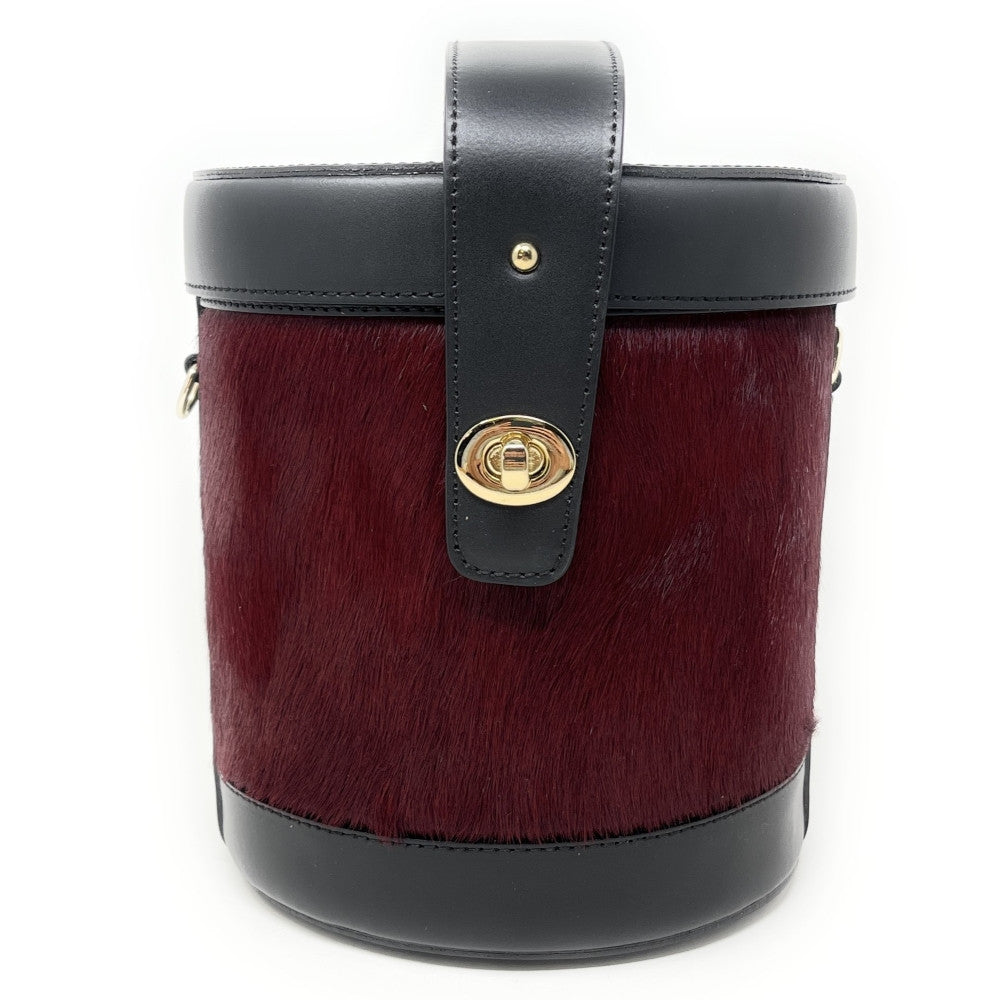 Sac seau en cuir à motifs TUMBADORA Prune