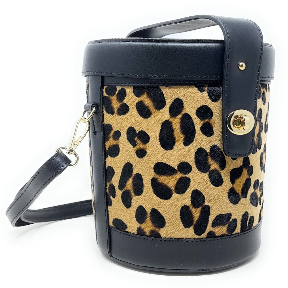 Sac seau en cuir à motifs TUMBADORA Léopard