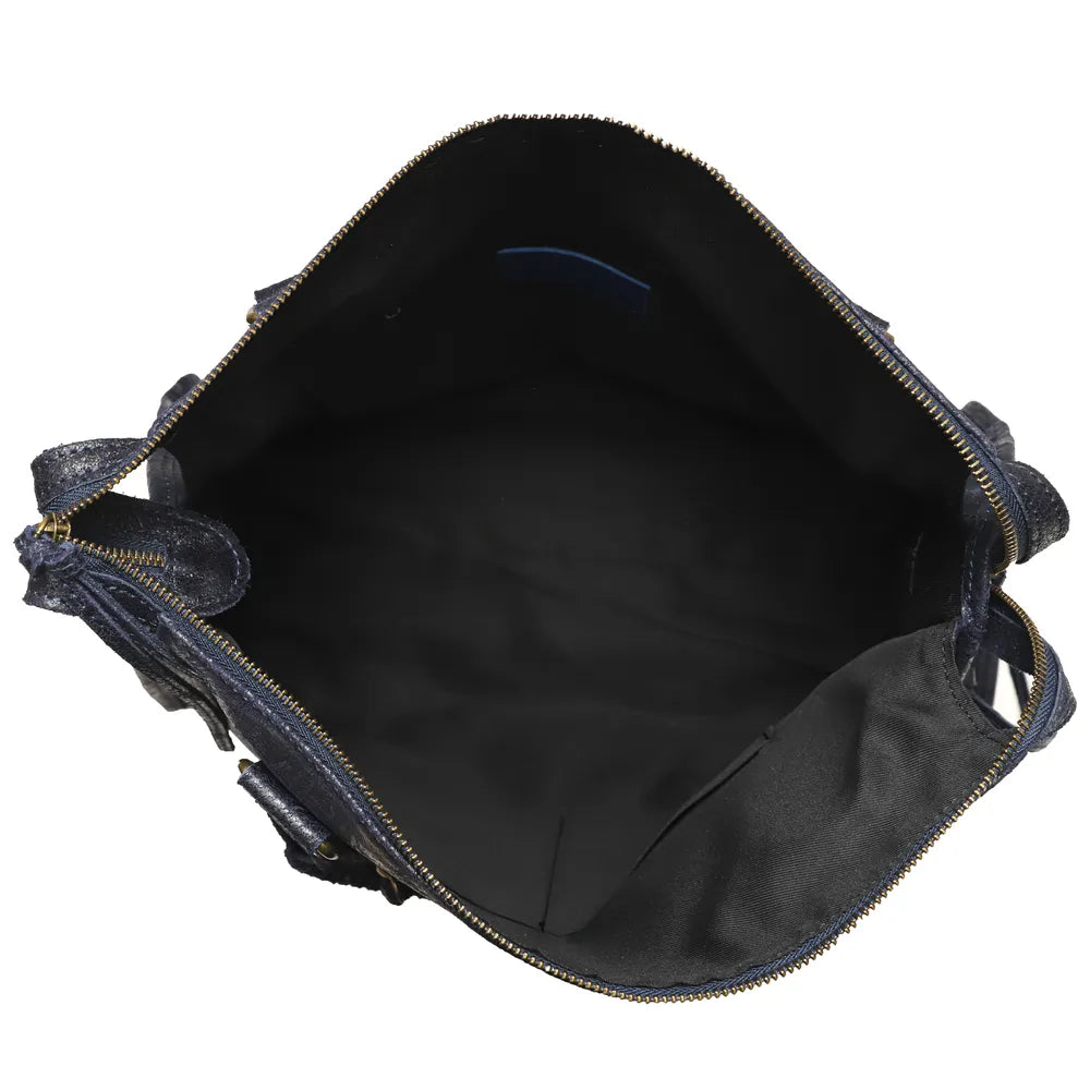 Sac à main en cuir brossé SANDSTORM Bleu marine Bleu marine