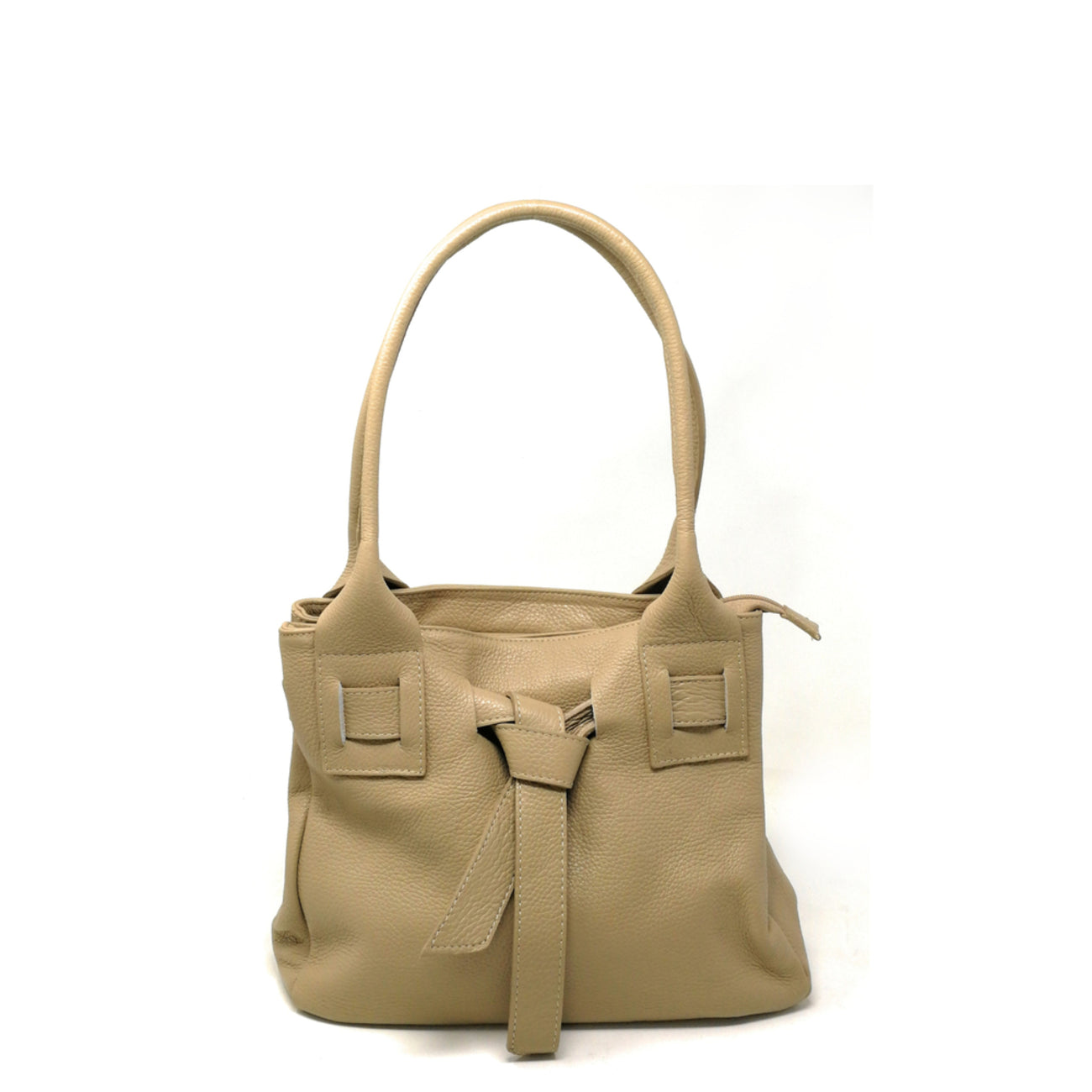 Sac à main en cuir grainé NOODY Taupe clair