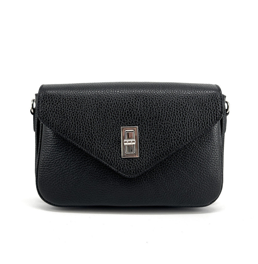 Sac french stick en cuir grainé BAGGY Noir