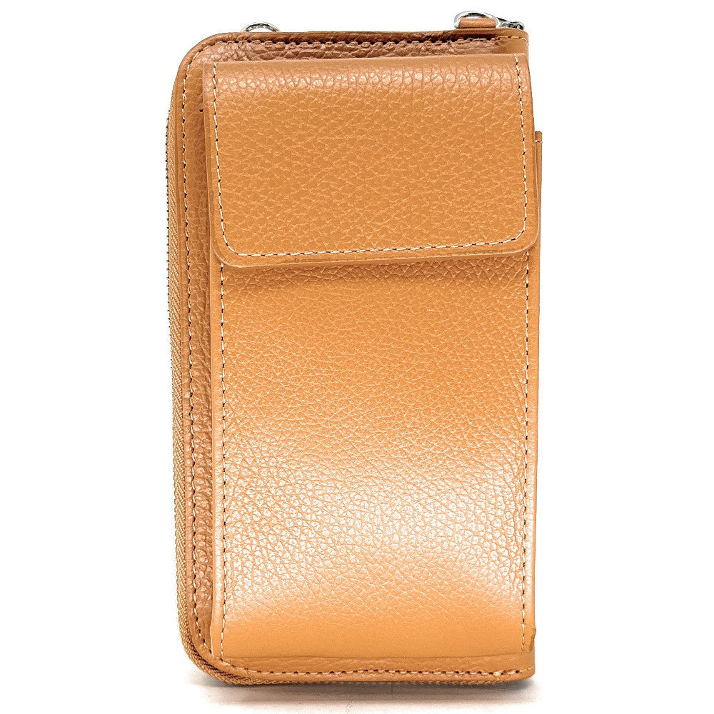 Mini-sac pochette en cuir grainé STREET Camel