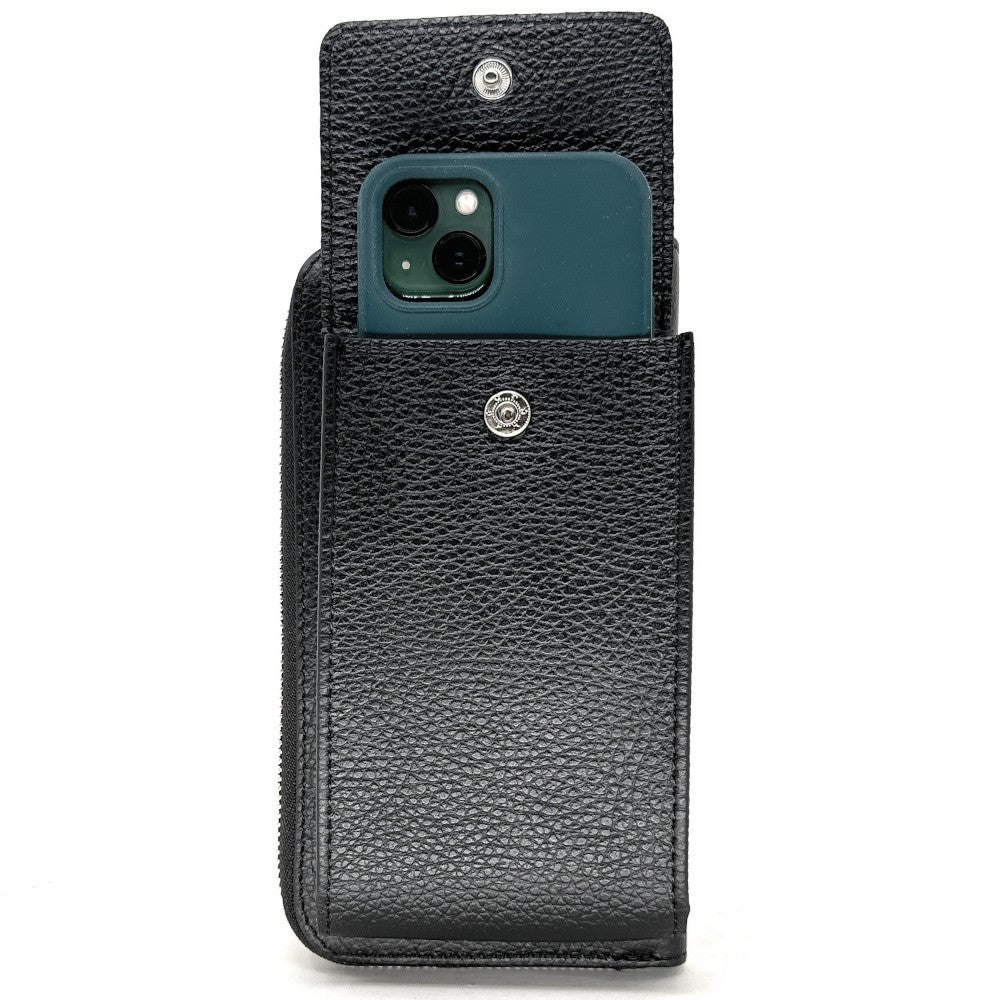 Mini-sac pochette en cuir grainé STREET Noir