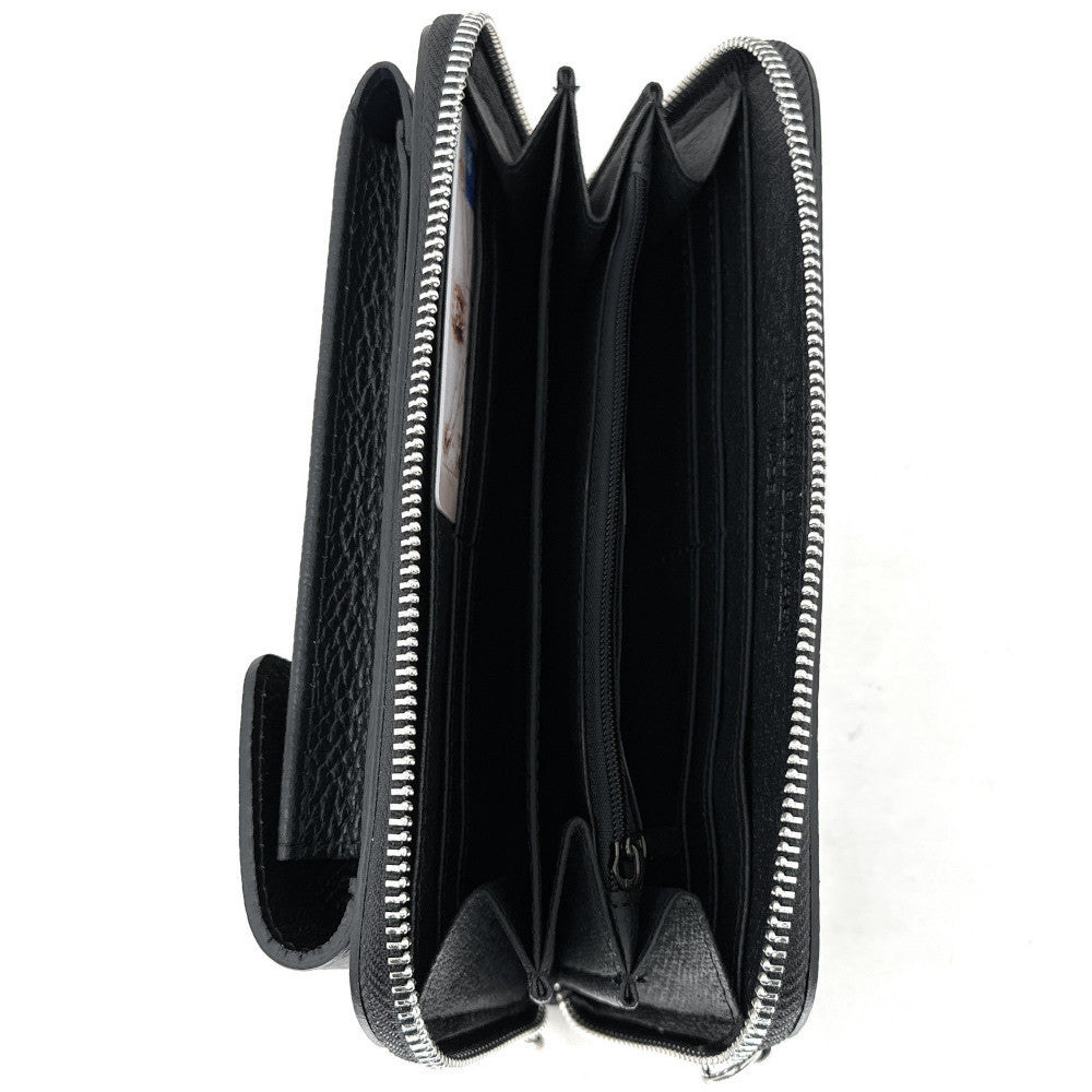 Mini-sac pochette en cuir grainé STREET Noir