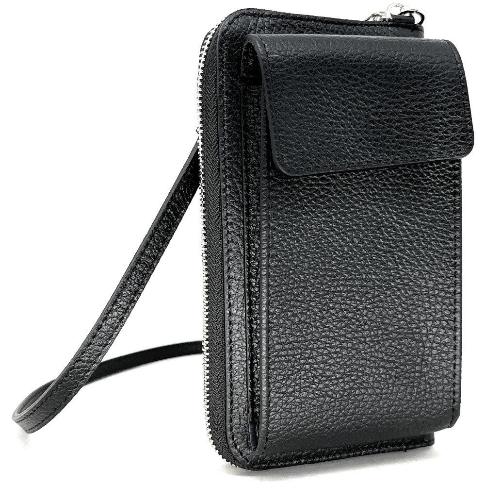 Mini-sac pochette en cuir grainé STREET Noir